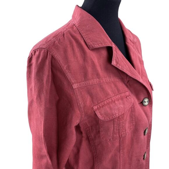 SOLD.   J. Jill Womens 100% Linen Shirt Jacket Size M - Picture 2 of 7